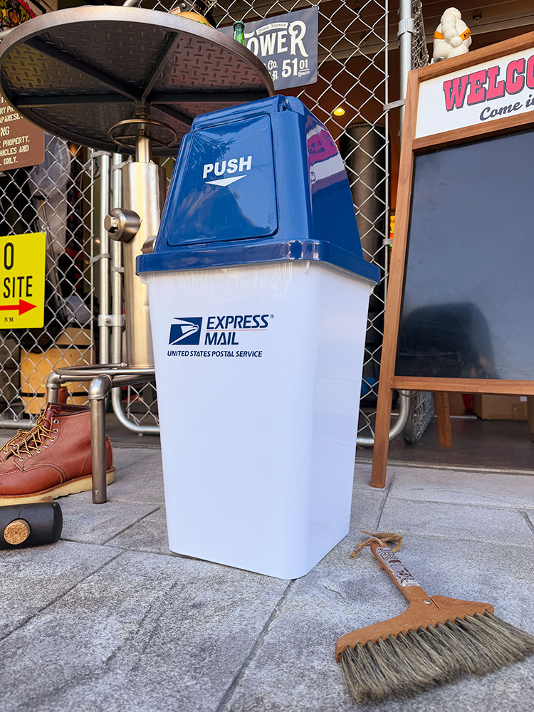 USPS　ダストビン　20Lサイズ　（ホワイト×ネイビー）　ゴミ箱　トラッシュカン ■ アメリカン雑貨 アメリカ雑貨 |  | 04