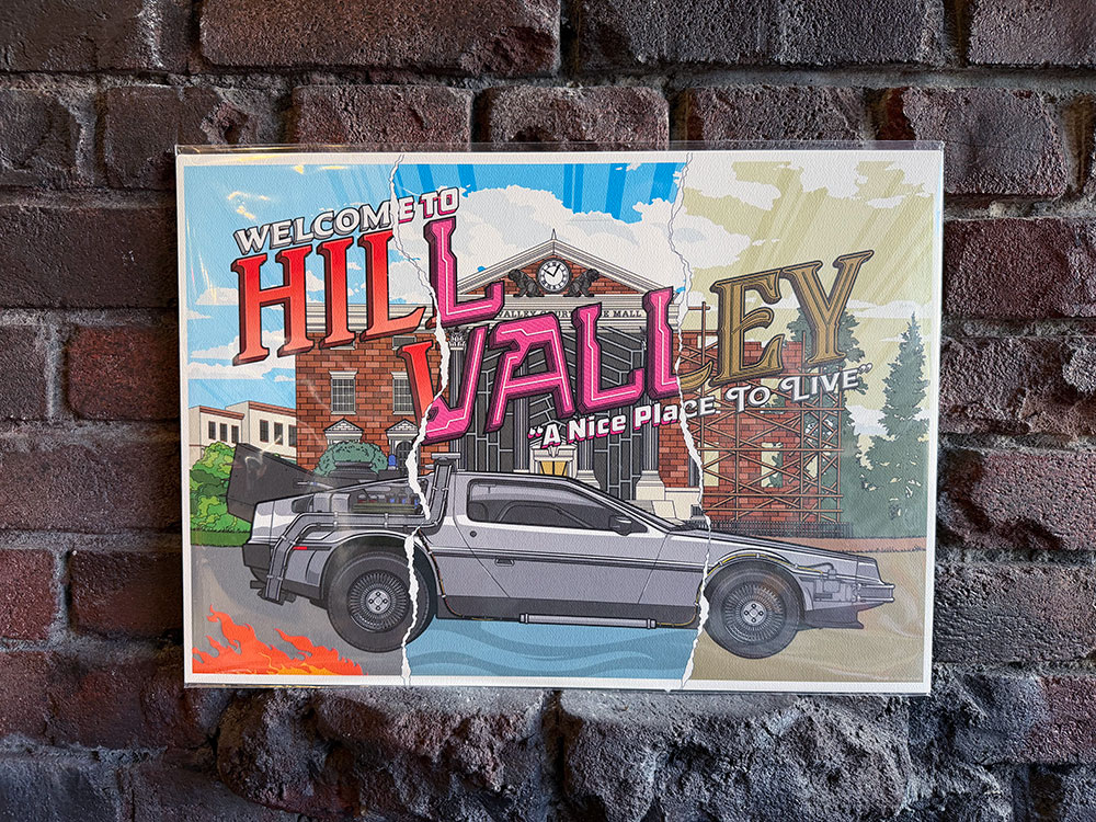 世界限定995枚　映画　バック・トゥ・ザ・フューチャー　40周年アニバーサリー　ヒルバレー　A3サイズ　アートプリント　ポスター | 