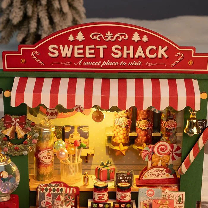 つくるんです！　ウッドパズル　Xmas　キャンディハウス　ミニチュアハウス　DIYキット　（説明書付き）塗装不要　見本通りに完成します |  | 04