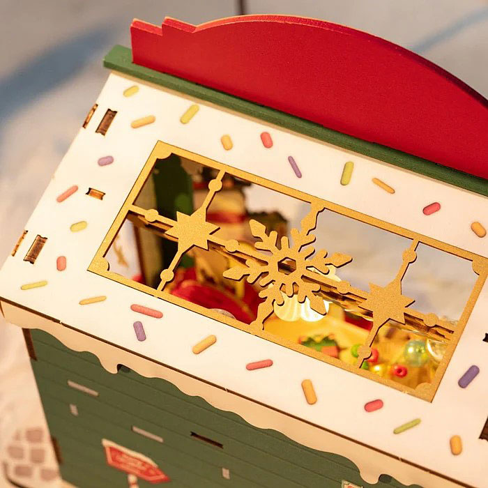 つくるんです！　ウッドパズル　Xmas　キャンディハウス　ミニチュアハウス　DIYキット　（説明書付き）塗装不要　見本通りに完成します |  | 05