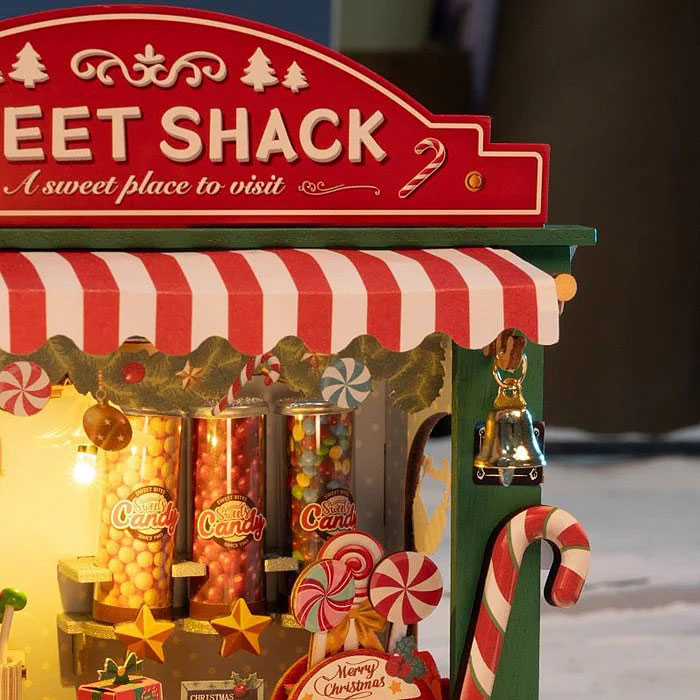 つくるんです！　ウッドパズル　Xmas　キャンディハウス　ミニチュアハウス　DIYキット　（説明書付き）塗装不要　見本通りに完成します |  | 08