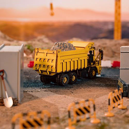 つくるんです！　働く乗り物シリーズ　3Dウッドパズル　ダンプトラック　DIYキット　（説明書付き）　塗装不要　見本通りに完成します |  | 03