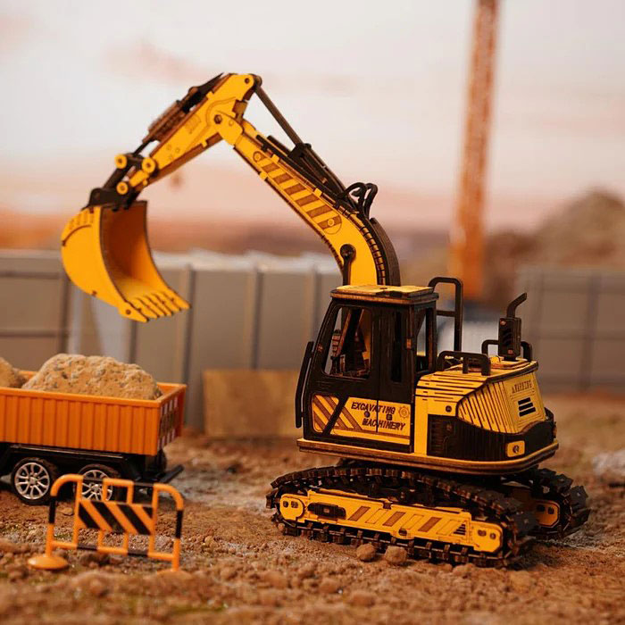 つくるんです！　働く乗り物シリーズ　パワーショベル　ユンボ　ショベルカー　DIYキット　（日本語説明書付き）　見本通りに完成します |  | 01