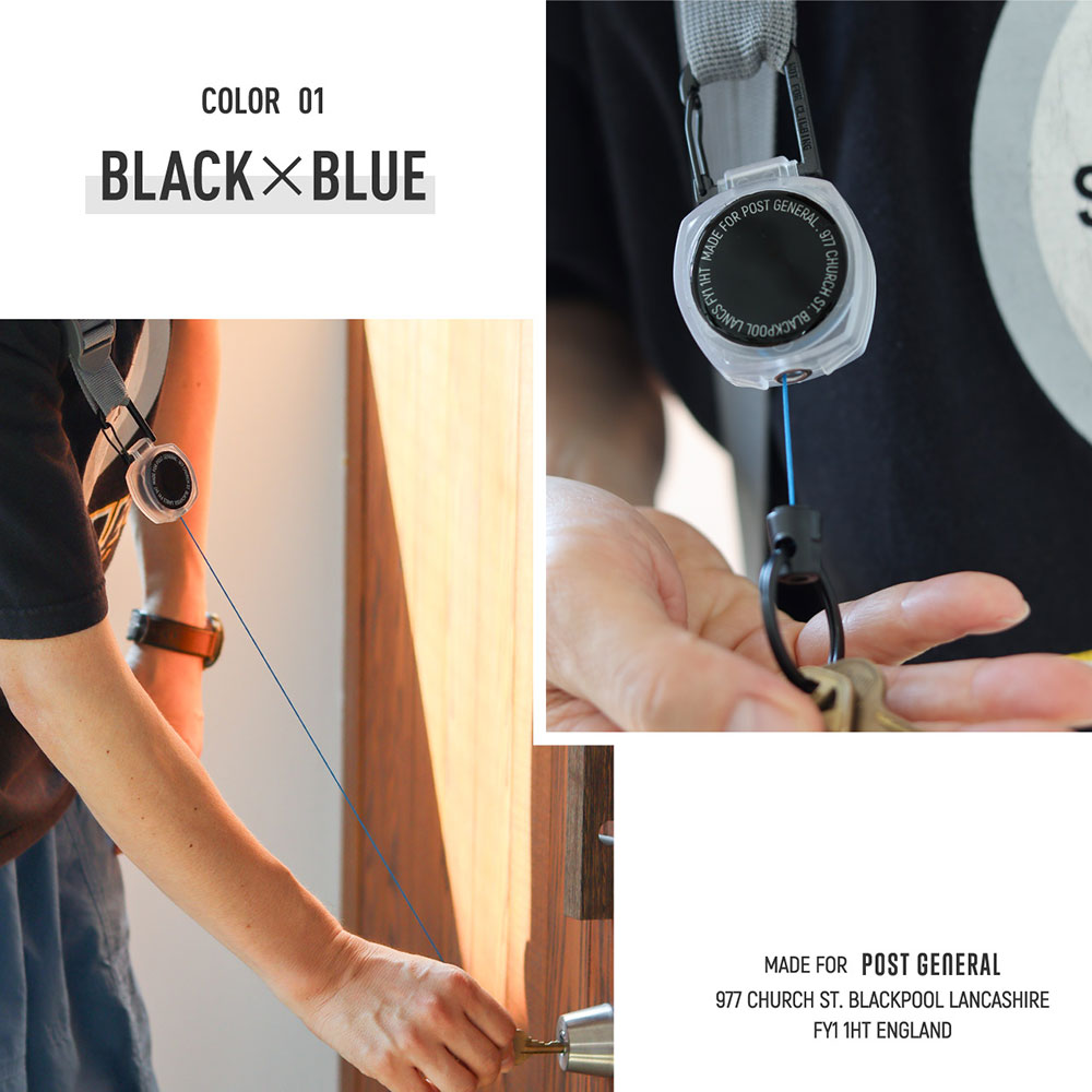 ポストジェネラル　カラーコード　リールキーホルダー　82cmまで伸びるリールコード　カラビナ付き　本体わずか30g |  | 02