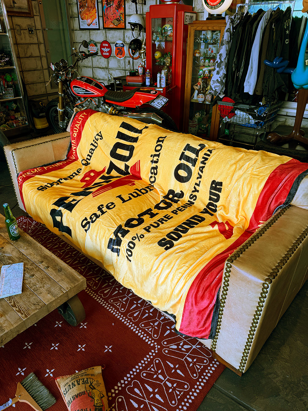 ペンズオイル　フリースブランケット　200cm×140cm ■ アメリカン雑貨 アメリカ雑貨 毛布 |  | 01