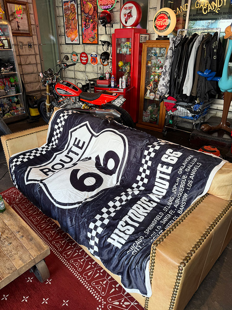 ルート66　フリースブランケット　200cm×140cm ■ アメリカン雑貨 アメリカ雑貨 毛布 | 
