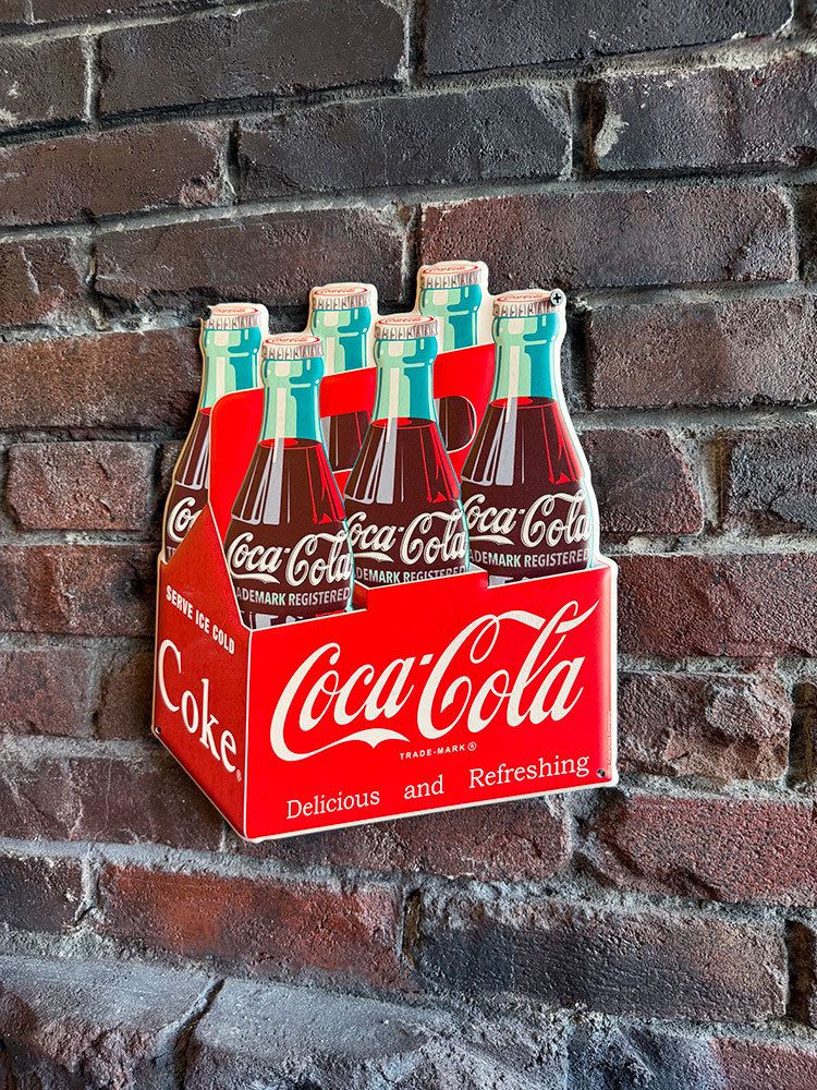 コカ・コーラ　6パック　ダイカット　エンボス　ティンサイン　ブリキ看板 ■ アメリカン雑貨 アメリカ雑貨 | Coca Cola | 03