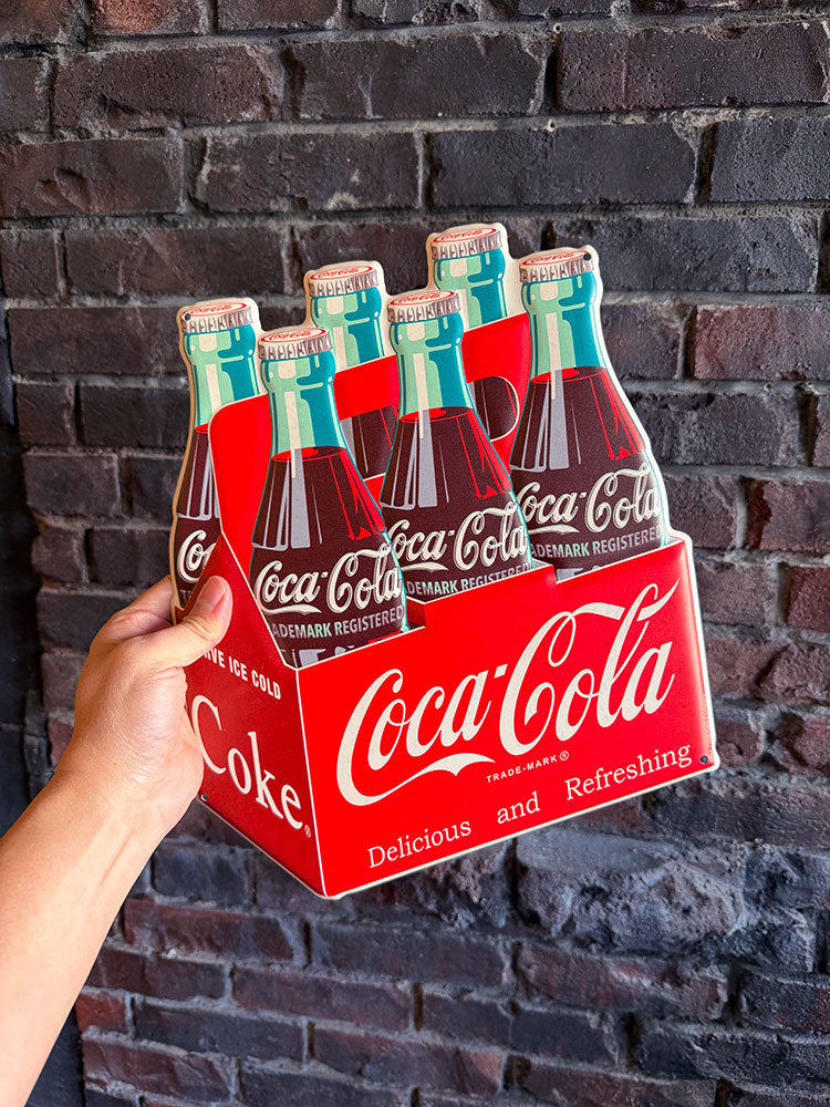 コカ・コーラ　6パック　ダイカット　エンボス　ティンサイン　ブリキ看板 ■ アメリカン雑貨 アメリカ雑貨 | Coca Cola | 04