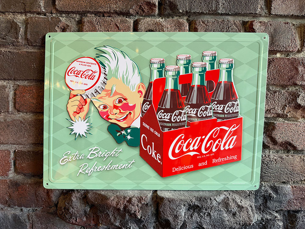 コカ・コーラ　スプライトボーイ　＆　6パック　エンボス　ティンサイン　ブリキ看板 ■ アメリカン雑貨 アメリカ雑貨 | Coca Cola
