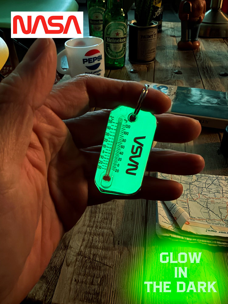 暗闇で光る！　蓄光仕様　NASA　オフィシャル　ルーマジップ　キーホルダー　温度計キーホルダー　■ アメリカン雑貨 アメリカ雑貨 | 