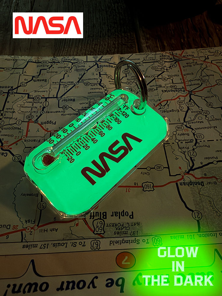 暗闇で光る！　蓄光仕様　NASA　オフィシャル　ルーマジップ　キーホルダー　温度計キーホルダー　■ アメリカン雑貨 アメリカ雑貨 |  | 01