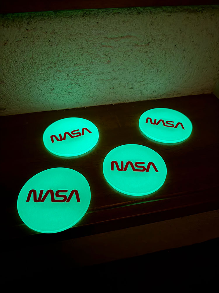 暗闇で光る！　蓄光仕様　NASA　ラバーコースター　単品 ■ アメリカン雑貨 アメリカ雑貨 |  | 02