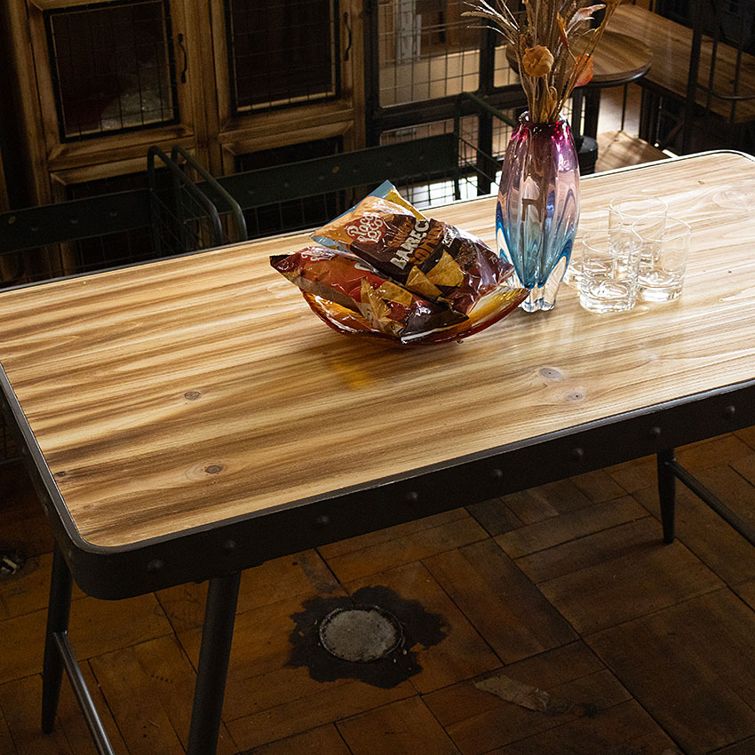 ミリタリーテイスト　ウッド＆アイアン　テーブル　グレー　全国送料無料（沖縄・離島除く）　秘密基地系ファニチャー　FML 爆買 |  | 02