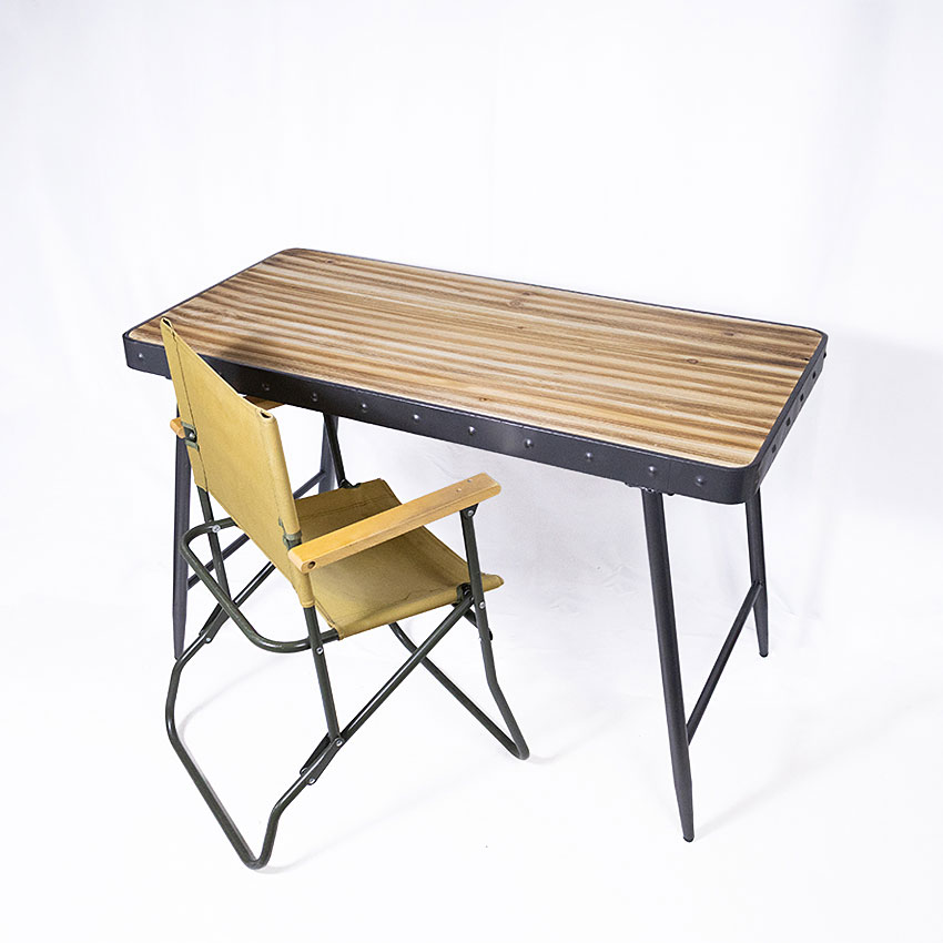 ミリタリーテイスト　ウッド＆アイアン　テーブル　グレー　全国送料無料（沖縄・離島除く）　秘密基地系ファニチャー　FML 爆買 |  | 07