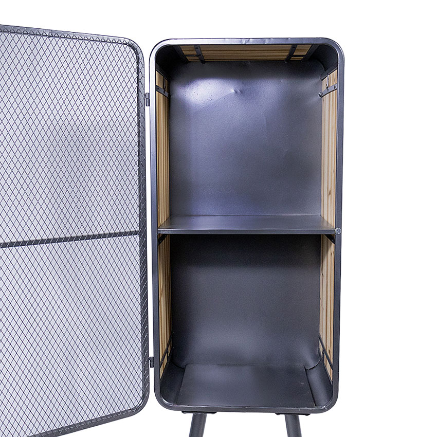 ミリタリーテイスト　ウッド＆アイアン　メッシュキャビネットM 　（2段タ）　送料無料（沖縄・離島除く）　秘密基地系ファニチャー　FML |  | 03