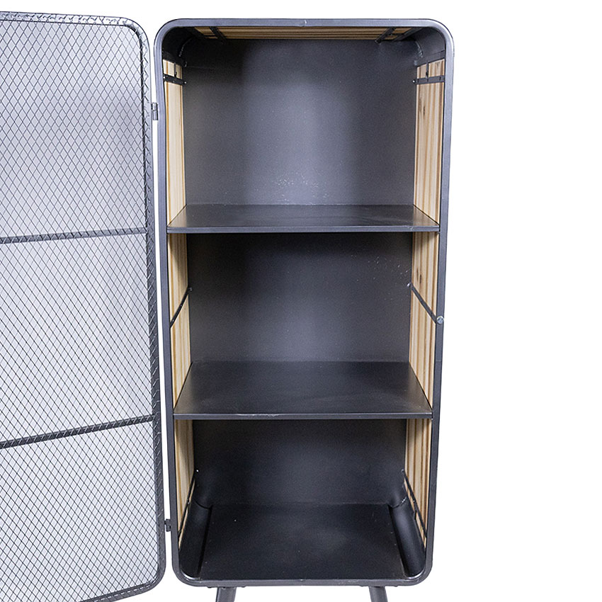 ミリタリーテイスト　ウッド＆アイアン　メッシュキャビネットL 　（3段）　送料無料（沖縄・離島除く）　秘密基地系ファニチャー　FML |  | 03