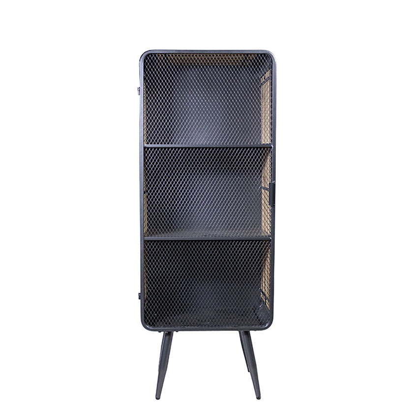 ミリタリーテイスト　ウッド＆アイアン　メッシュキャビネットL 　（3段）　送料無料（沖縄・離島除く）　秘密基地系ファニチャー　FML |  | 08