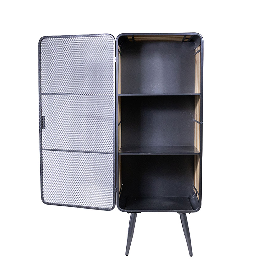 ミリタリーテイスト　ウッド＆アイアン　メッシュキャビネットL 　（3段）　送料無料（沖縄・離島除く）　秘密基地系ファニチャー　FML |  | 09