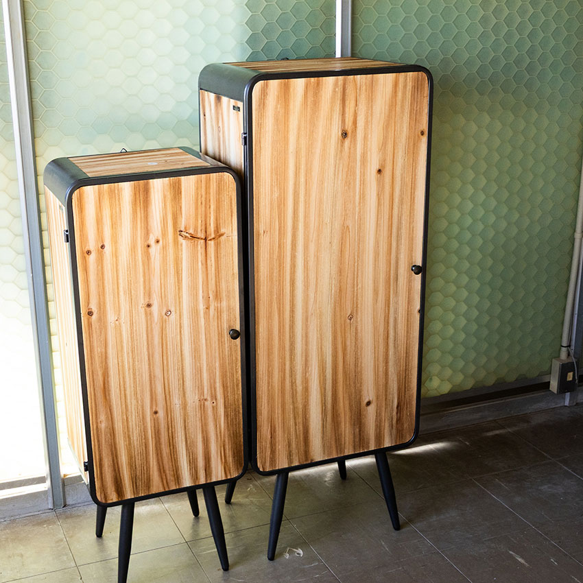 ミリタリーテイスト　ウッド＆アイアン　ウッドドア　キャビネットL 　（3段）　送料無料（沖縄・離島除く）　秘密基地系ファニチャー　FML |  | 01