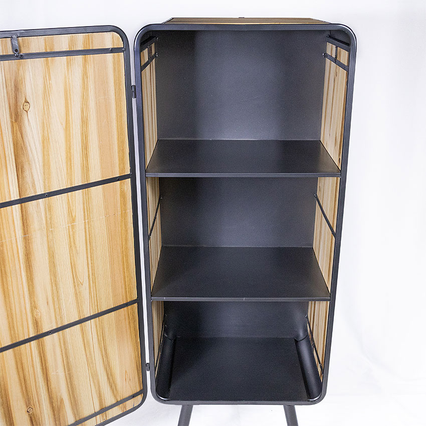 ミリタリーテイスト　ウッド＆アイアン　ウッドドア　キャビネットL 　（3段）　送料無料（沖縄・離島除く）　秘密基地系ファニチャー　FML |  | 02