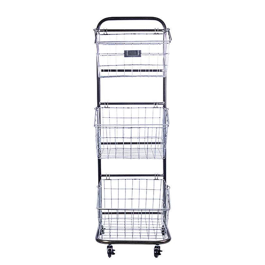 ミリタリーテイスト　3段ワイヤーラック　キャスター台付き　全国送料無料（沖縄・離島除く）　秘密基地系ファニチャー　FML 爆買 |  | 13