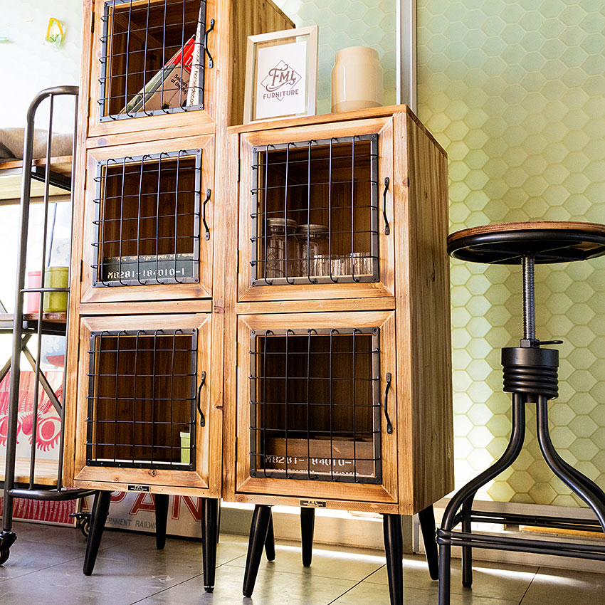 ミリタリーテイスト　ウッドキャビネットM　スリム　（2段タイプ）　全国送料無料（沖縄・離島除く）　秘密基地系ファニチャー　FML 爆買 | 