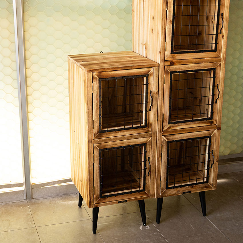 ミリタリーテイスト　ウッドキャビネットM　スリム　（2段タイプ）　全国送料無料（沖縄・離島除く）　秘密基地系ファニチャー　FML 爆買 |  | 03