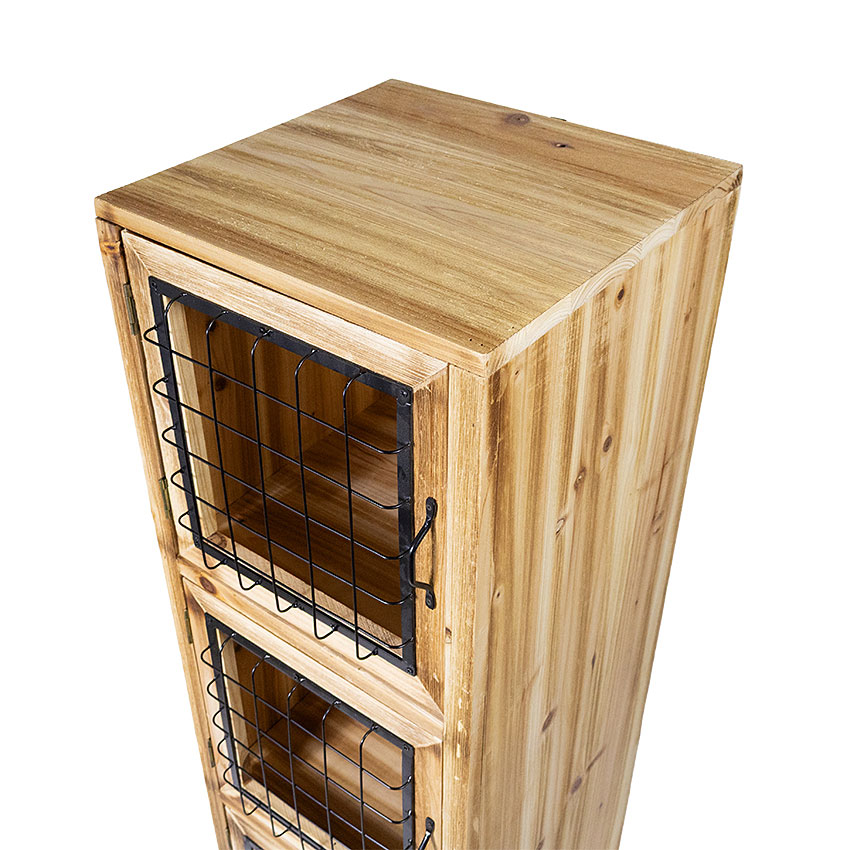 ミリタリーテイスト　ウッドキャビネットL　スリム　（3段タイプ）　全国送料無料（沖縄・離島除く）　秘密基地系ファニチャー　FML 爆買 |  | 07