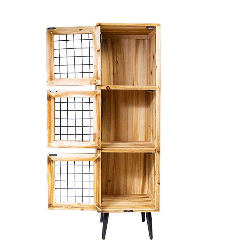 ミリタリーテイスト　ウッドキャビネットL　スリム　（3段タイプ）　全国送料無料（沖縄・離島除く）　秘密基地系ファニチャー　FML 爆買 |  | 12