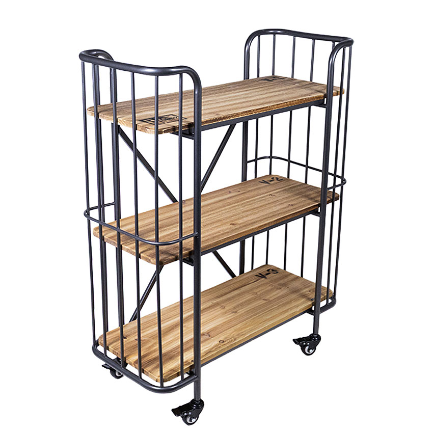 ミリタリーテイスト　ウッド＆アイアン　3段シェルフ　（横幅80cmタイプ）　全国送料無料（沖縄・離島除く）　秘密基地系ファニチャー　FML |  | 03