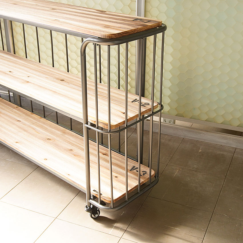 ミリタリーテイスト　ウッド＆アイアン　3段シェルフ　（横幅160cmワイドタイプ）　　秘密基地系ファニチャー　FML |  | 04