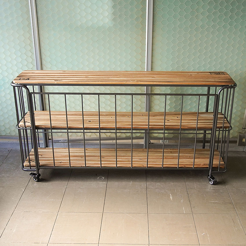 ミリタリーテイスト　ウッド＆アイアン　3段シェルフ　（横幅160cmワイドタイプ）　　秘密基地系ファニチャー　FML |  | 05