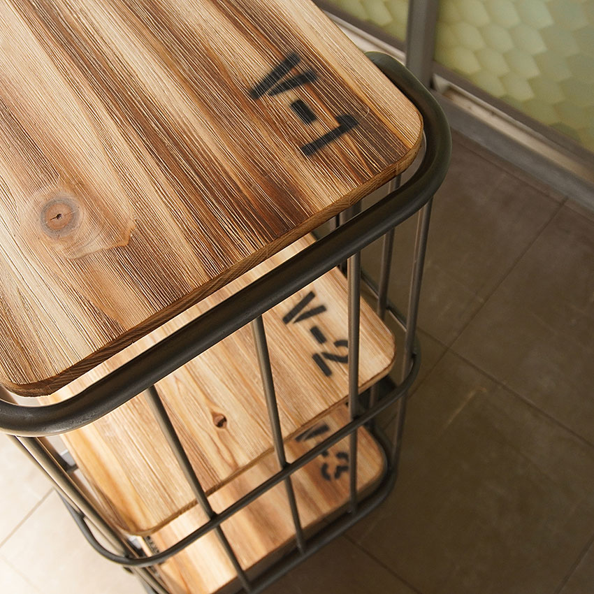 ミリタリーテイスト　ウッド＆アイアン　3段シェルフ　（横幅160cmワイドタイプ）　　秘密基地系ファニチャー　FML |  | 07