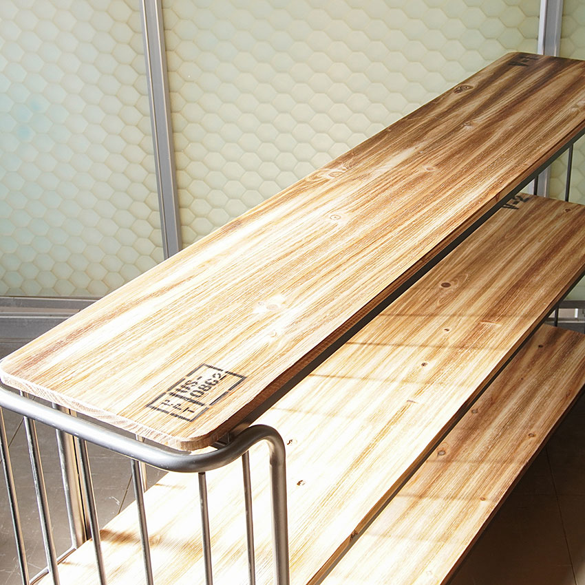 ミリタリーテイスト　ウッド＆アイアン　3段シェルフ　（横幅160cmワイドタイプ）　　秘密基地系ファニチャー　FML |  | 09