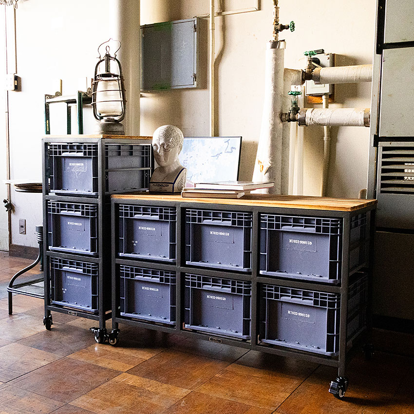 ミリタリーテイスト　アイアン＆プラスティック　キャビネット L　全国送料無料（沖縄・離島除く）　秘密基地系ファニチャー　FML |  | 01