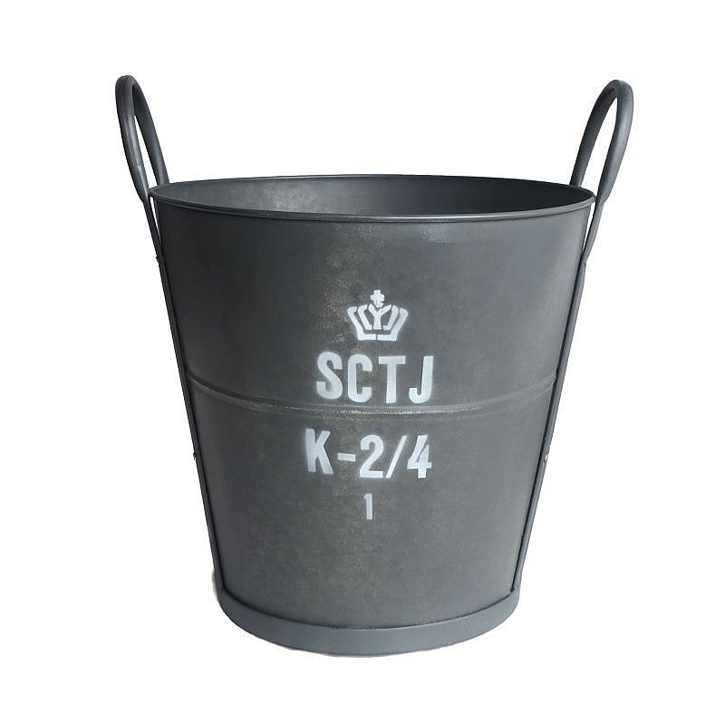 ミリタリーテイスト　デンマークタイプ　ブリキバケツ　（Lサイズ/大きい方）　秘密基地系ファニチャー　FML |  | 01