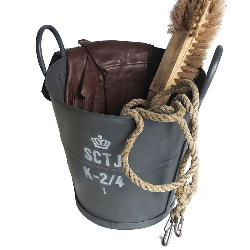 ミリタリーテイスト　デンマークタイプ　ブリキバケツ　（Lサイズ/大きい方）　秘密基地系ファニチャー　FML |  | 02