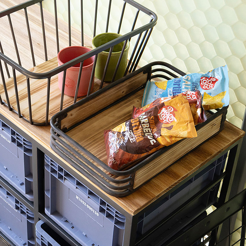 ミリタリーテイスト　ウッド＆アイアンケース　（Mサイズ/小さい方）　秘密基地系ファニチャー　FML | 