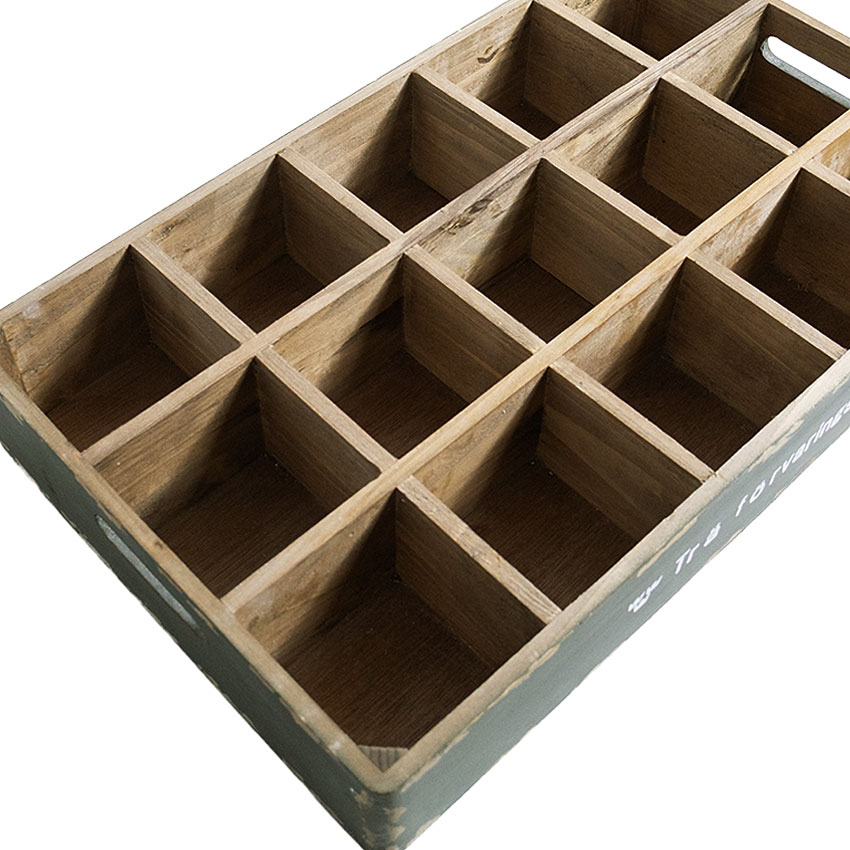 ミリタリーテイスト　ストレージウッドボックス　15仕切りタイプ　（オリーブ）　秘密基地系ファニチャー　FML |  | 03