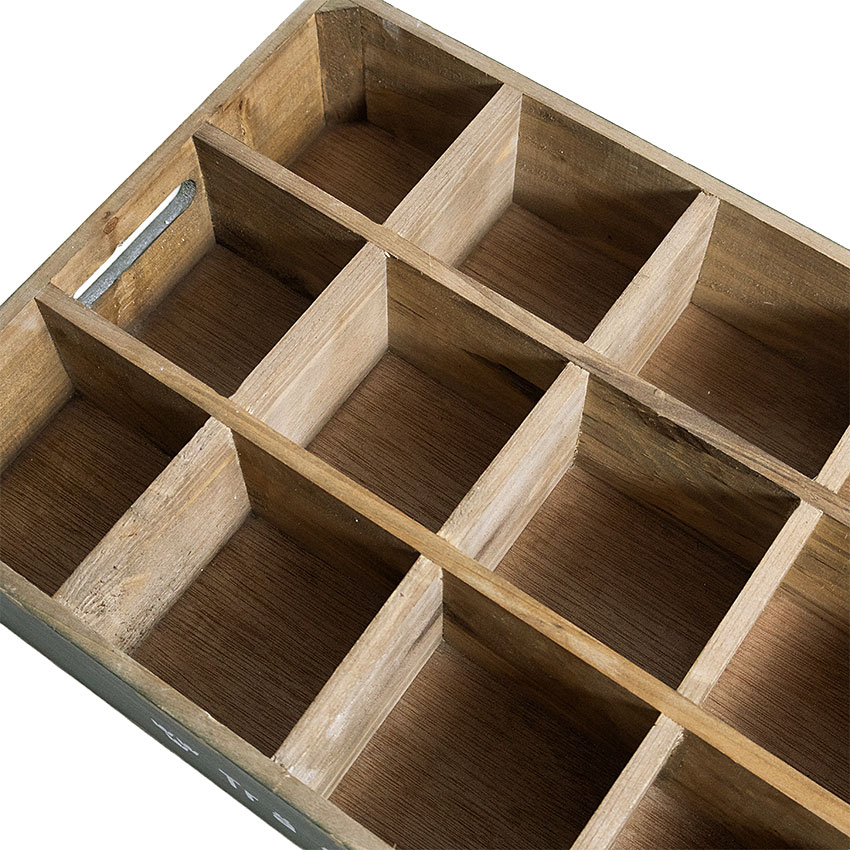 ミリタリーテイスト　ストレージウッドボックス　15仕切りタイプ　（オリーブ）　秘密基地系ファニチャー　FML |  | 04