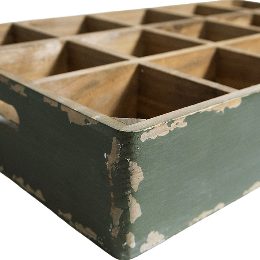 ミリタリーテイスト　ストレージウッドボックス　15仕切りタイプ　（オリーブ）　秘密基地系ファニチャー　FML |  | 05