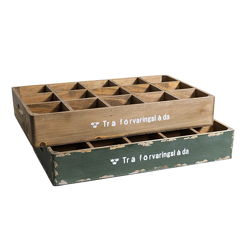 ミリタリーテイスト　ストレージウッドボックス　15仕切りタイプ　（オリーブ）　秘密基地系ファニチャー　FML |  | 12