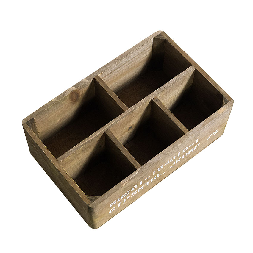 ミリタリーテイスト　ストレージウッドボックス　5仕切りタイプ　（ナチュラル）　秘密基地系ファニチャー　FML |  | 03