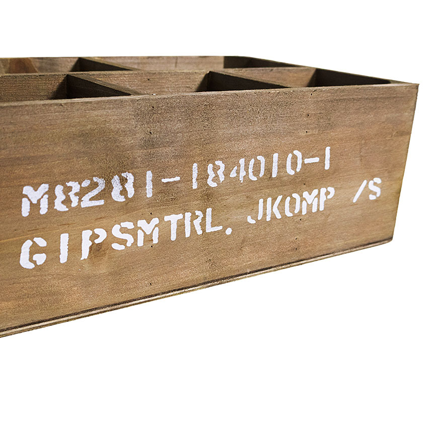 ミリタリーテイスト　ストレージウッドボックス　5仕切りタイプ　（ナチュラル）　秘密基地系ファニチャー　FML |  | 04