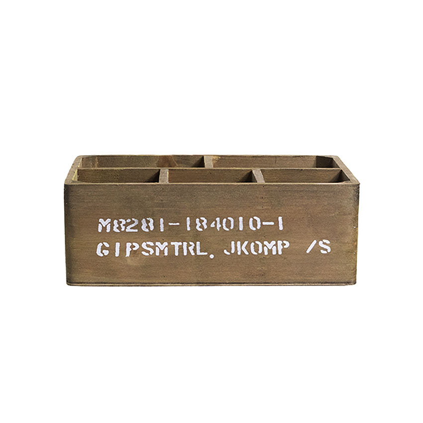 ミリタリーテイスト　ストレージウッドボックス　5仕切りタイプ　（ナチュラル）　秘密基地系ファニチャー　FML |  | 07