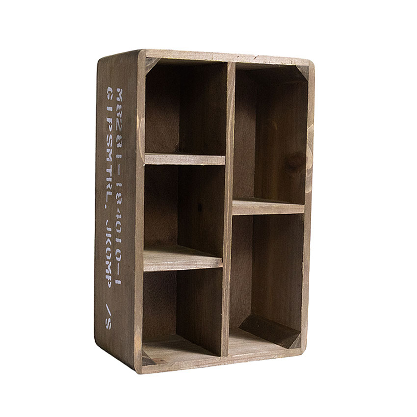 ミリタリーテイスト　ストレージウッドボックス　5仕切りタイプ　（ナチュラル）　秘密基地系ファニチャー　FML |  | 10