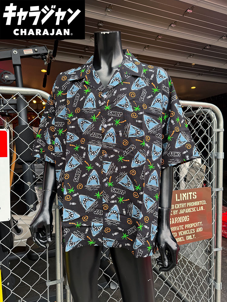 映画　ジョーズ　トロピカルシャーク　アロハシャツ　（LLサイズ）　※Lサイズは元々展開なし　キャラジャン | 