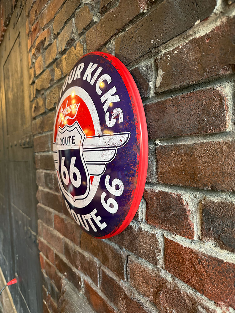 ルート66　ドームサイン　ブリキ看板　（トリコロール） ■ アメリカ雑貨 アメリカン雑貨 |  | 02