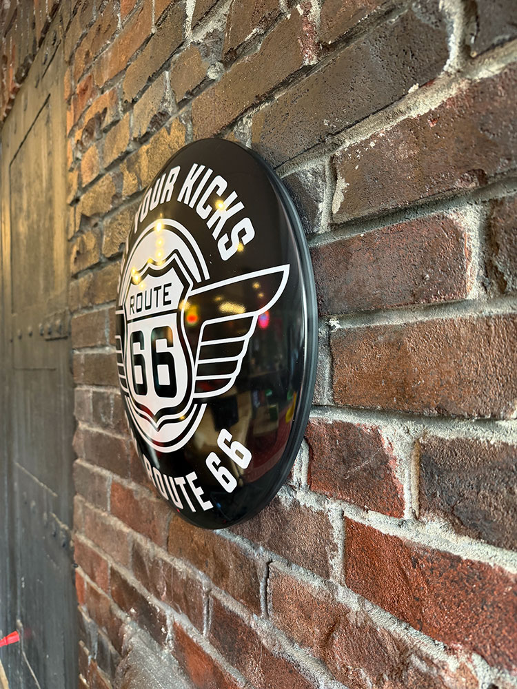 ルート66　ドームサイン　ブリキ看板　（ブラック＆ホワイト） ■ アメリカ雑貨 アメリカン雑貨 |  | 02