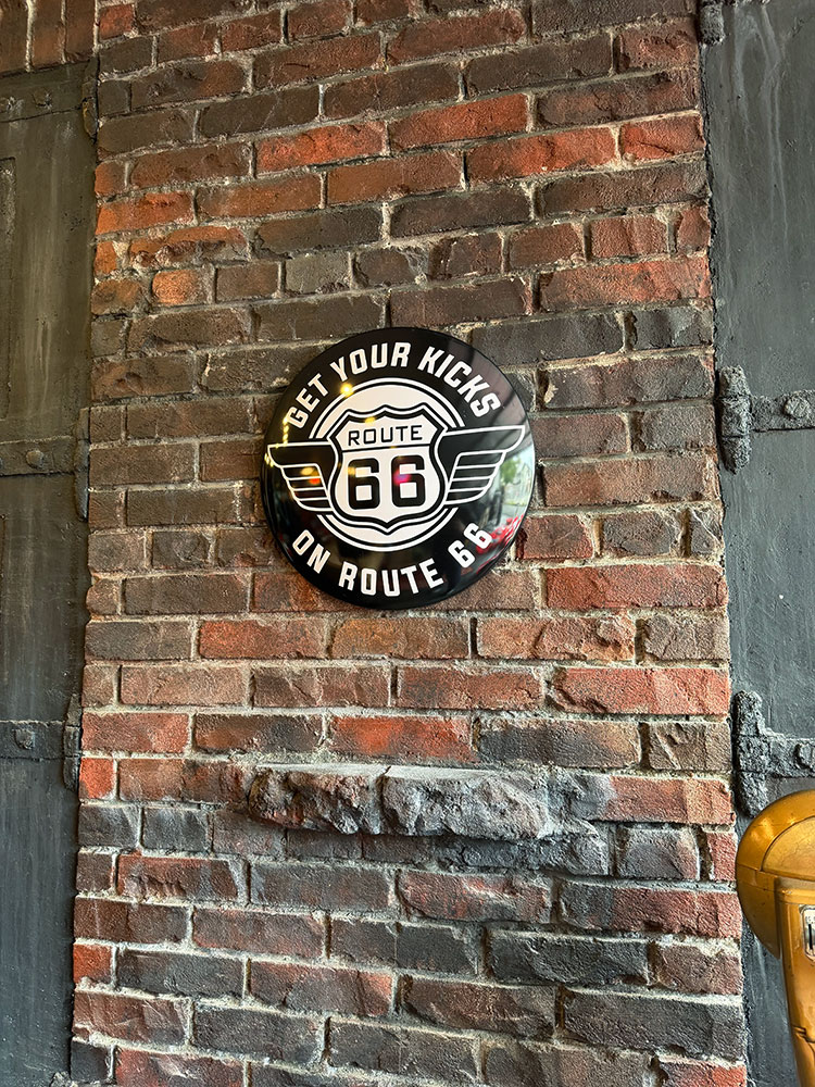 ルート66　ドームサイン　ブリキ看板　（ブラック＆ホワイト） ■ アメリカ雑貨 アメリカン雑貨 |  | 03